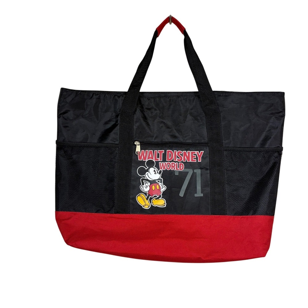 Walt Disney World 71 tote bag large red‎ and black Mickey Mouse disneyana
